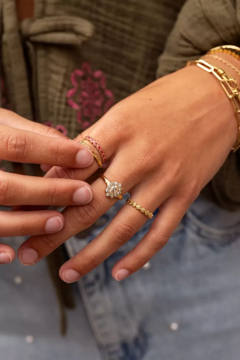 My Jewellery Bague Vintage Avec Strass Transparents- Bagues Tendance | Bagues Serties De Pierres Naturelles