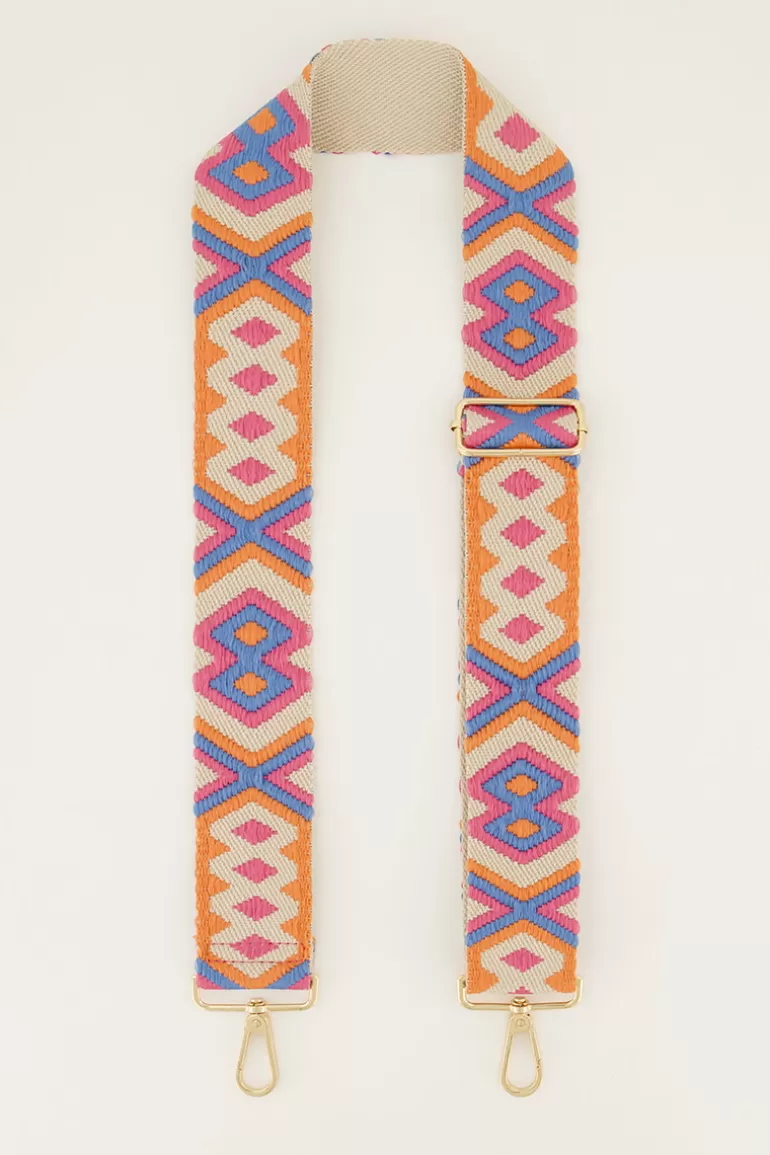 My Jewellery Bandoulière Beige Avec Motif Coloré- Sangles