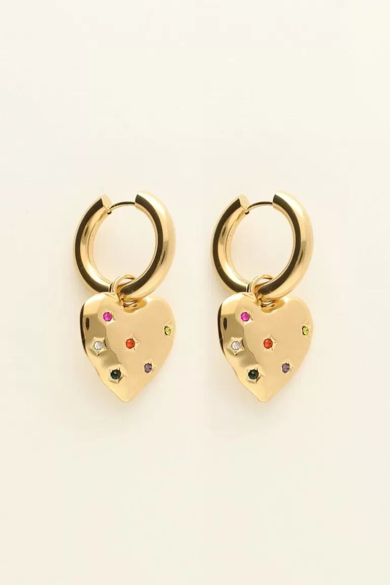 My Jewellery Boucles D'oreilles Cœur & Pierres Colorées Universe- Bijoux De Noël | Boucles D'Oreilles À Pierre