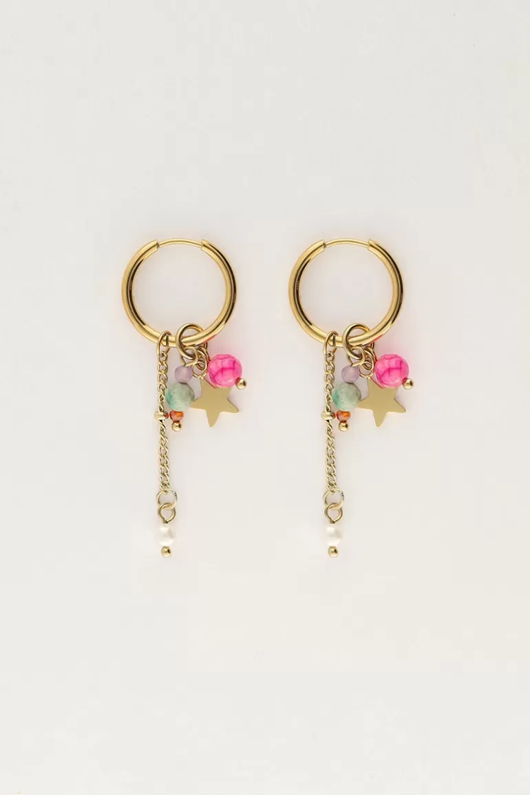 My Jewellery Boucles D'oreilles Mini Avec étoiles Et Cordons- Boucles D'Oreilles À Perles | Boucles D'Oreilles À Pierre