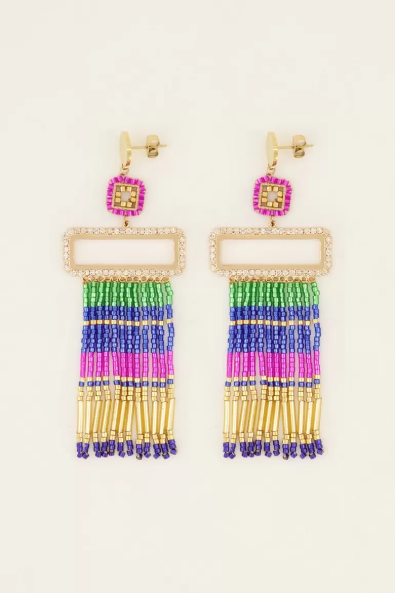 My Jewellery Boucles D'oreilles Pendantes Avec Perles Miyuki Colorées- Bijoux De Perles | Bijoux De Noël