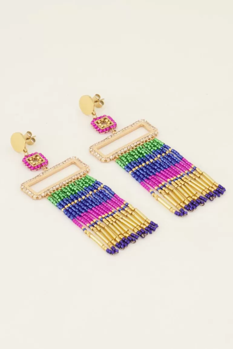 My Jewellery Boucles D'oreilles Pendantes Avec Perles Miyuki Colorées- Bijoux De Perles | Bijoux De Noël