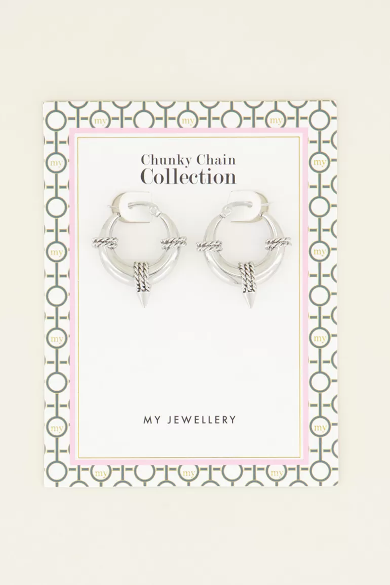 My Jewellery Boucles D’oreilles Rondes Avec Chaîne- Boucles D'Oreilles Tendance | Créoles