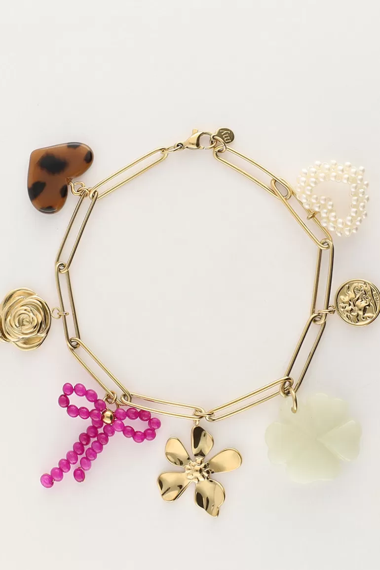 My Jewellery Bracelet à Charms Avec Liens Et Fleurs Multicolores- Bracelets Tendance | Bracelets Chaîne