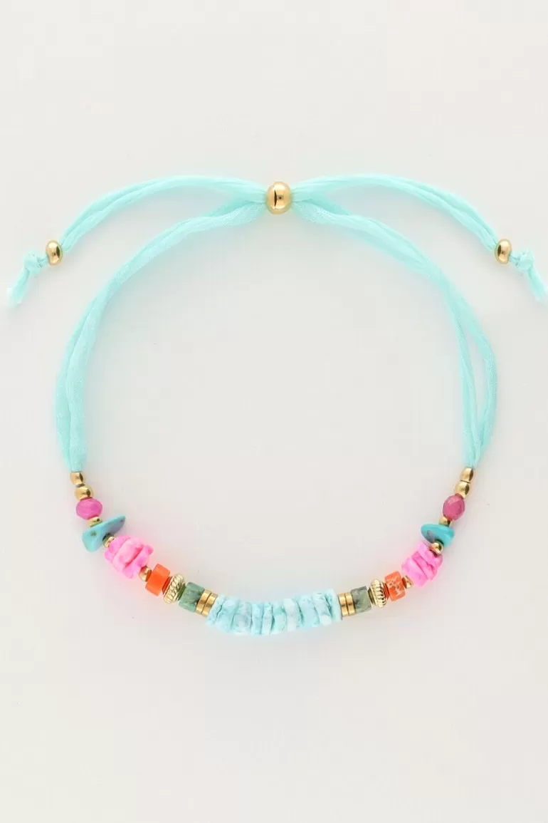 My Jewellery Bracelet Art En Cordon Bleu Avec Perles- Bracelets Tendance | Bracelets De Perles
