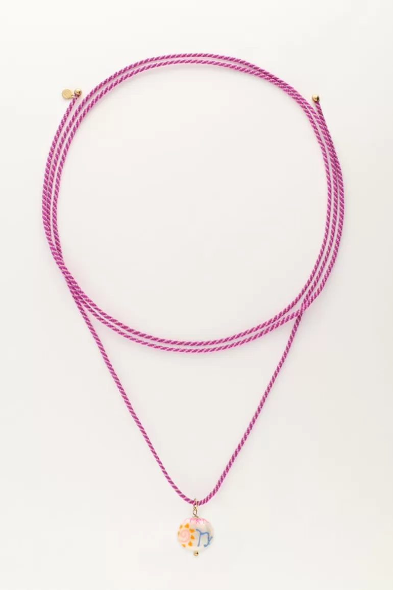 My Jewellery Collier En Corde Violette Avec Perle Signe Du Zodiaque- Bijoux Signe Astro·Collier Constellation | Sautoirs
