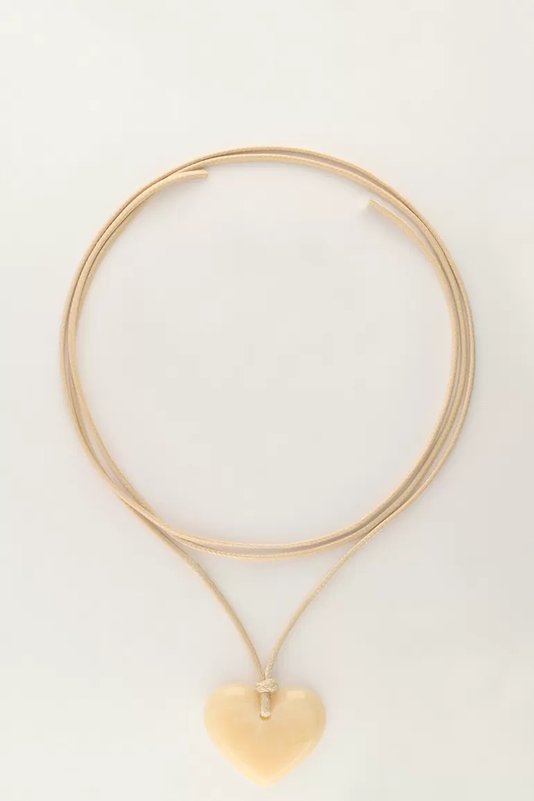 My Jewellery Collier Océan En Corde Avec Coeur Beige- Colliers Ras De Cou | Sautoirs