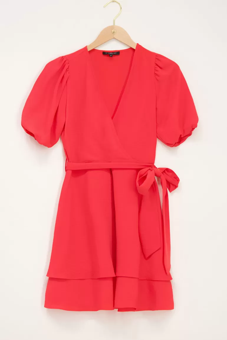 My Jewellery Robe Avec Volants Et Manches Bouffantes- Robes De Cocktail | Robes À Manches Courtes